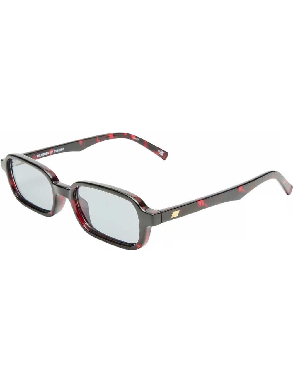 Le Specs Black and Dark Red Rectangular Sunglasses